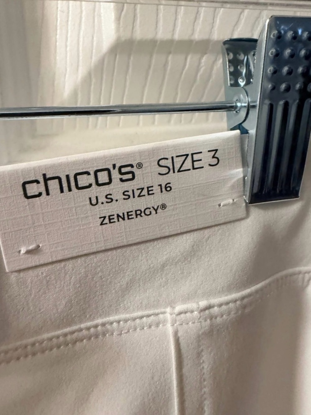 White Cargo Stretch Jogger Pants with Zip Trim - Picture 3 of 4